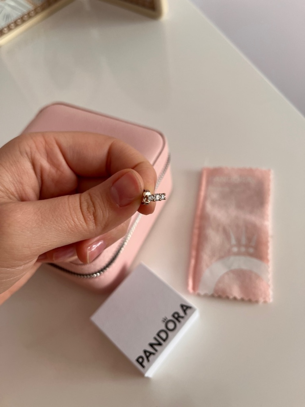 Pandora retired rose gold tree stones earrings